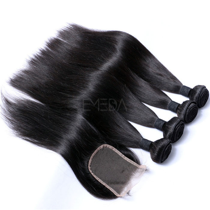 EMEDA virgin Indian hair weave Silk Straight hair extensions HW013